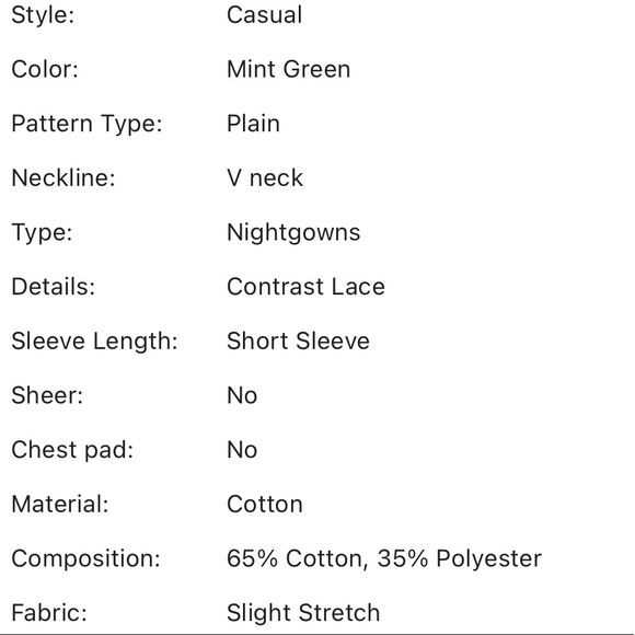 Comfy Mint Green T-shirt Night Gown with Lace NWT - Picture 5 of 5